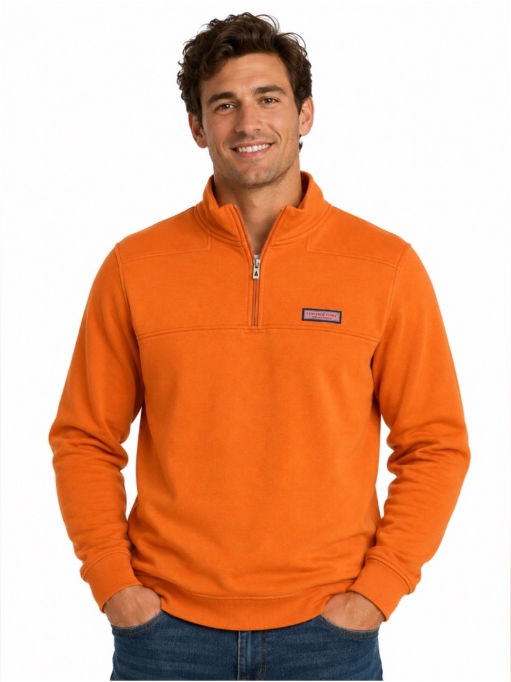Vineyard Pullover S Half-Zip Orange
